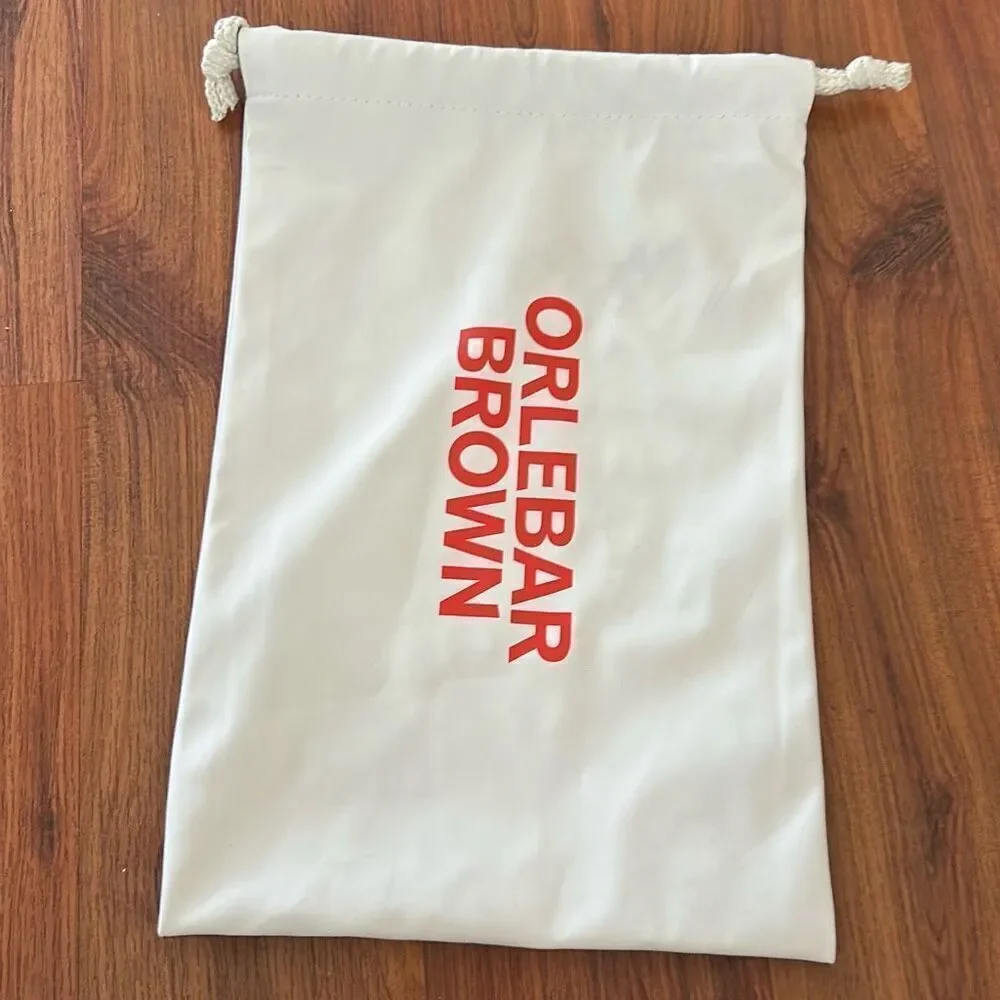 Orlebar Brown 11x8 cream and red rubber dust bag shoe bag small